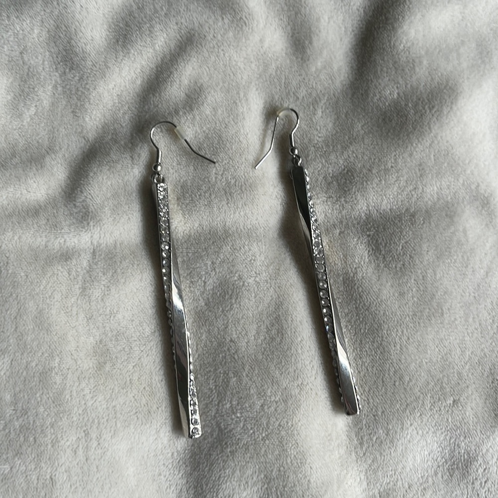 Silver and “diamond” earrings from Bebe